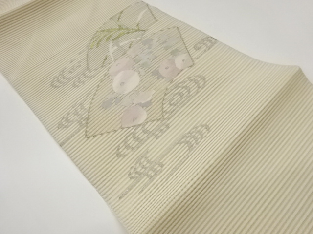 Nagoya obi with flowing water and banjuro chrysanthemum pattern woven out of 